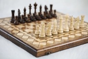 Chess Set With Board,Wooden, Handmade 50x50cm