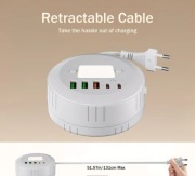 Listwa zasilająca ze światłem nocnym,  porty usb-a usb-c