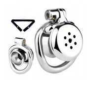 Stalowy pas cnoty, INVERTED Chastity klatka na penisa + pasek oring 50mm