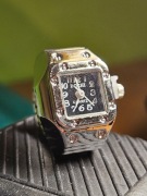 Men watch ring silver color
