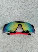 Nowe okulary sportowe rowerowe żółte czerwone UV-400 pokrowiec