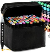 Markery Dwustronne Flamastry Zestaw 80 Sztuk + Torba Mazaki Pisaki