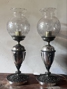 Przepiękna para posrebrzanych lamp - Francja, Art Deco