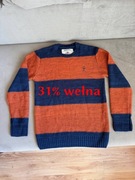 Sweter męski, 31% wełna Leather Man r. S-idealny stan