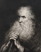 Zabytkowa grafika rycina "Betender Greis" S. Koninck Wiedeń XIX/XXw.