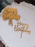 Nowe toppery na tort z napisem "Happy birthday"  10 szt.