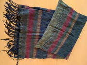 długi wełniany ciepły szal szalik chusta narzuta koc z frędzlami 