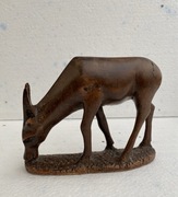 drewniana rzeźba sarna/antylopa/gazela stara figurka etniczna 