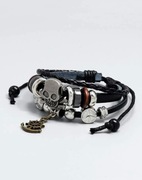 BRANSOLETKA WARSTWOWA MOTYW CZASZKI DAMSKA MĘSKA 