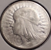 2 złote 1933 Głowa Kobiety Jadwiga Polonia Srebro Ag  