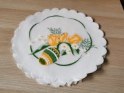 6 sztuk białe serwetki wielkanocne 30 cm tulipany pisanki