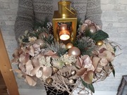 Świąteczna dekoracja z latarenką ręcznie wykonana ozdoba bożonarodzeniowa