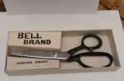 Bell Brand Nożyce krawieckie ciężkie porządne ząbkowane 1950 vintage 8 