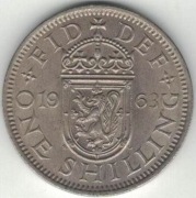 264 Wielka Brytania 1 shilling szyling 1963 herb szkocki