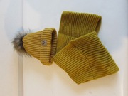 CZAPKA ZIMOWA Z POMPONEM 3W1   + SZALIK  ÓSEMKOWY ZYZIO&ZUZIA 