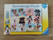 Puzzle Ravensburger Pieski 100 XXL 6+, BRAK JEDNEGO PUZZLA!!!