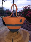 Torebka kosz uszyty ze sznurka rękodzieło 