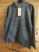 Bluza baranek z kapturem w kolorze jeans 