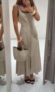 ZARA SUKIENKA INSTAGRAM LEN BEŻ M NOWA!