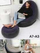 Fotel Dmuchany Kanapa Dmuchany Materac Łóżko Welurowy PUFA Z Podnóżkiem