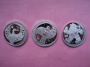 Białoruś 1 rubel PROF x 3 Legendy Białorusi bocian kukułka n. nakład