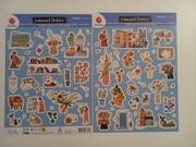 Naklejki planer scrapbooking DecoTime 2 szt. arkusze A4 - dziewczyny kwiaty