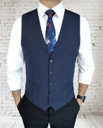 Kamizelka garniturowa M Granatowa w paski Burton Menswear London Nowa