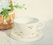 Ceramiczny zestaw cytrynowy filiżanka z spodkiem