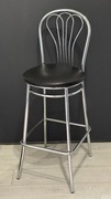 Hoker, stołek barowy chrom, czarne siedzisko