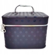 Kuferek 21x14x13 kosmetyczka mat błyszczące kropki