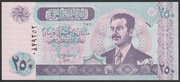Irak 250 dinarów 2002 - Saddam Husajn -  stan bankowy UNC 