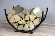 Kosz na drewno kominkowe stojak kominkowy kuty metalowy 