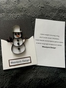 Kartka Bożonarodzeniowa, ręcznie robiona, quilling, bałwanek