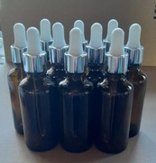 Butelka szklana brązowa z pipetą szklana na olejek serum 50 ml 30 szt