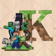 Minecraft K t-shirt koszulka biała rozmiar 128 szer.-43 dł.-54 cm