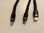 Kabel USB-A z końcówkami micro-USB i USB-C (sznurkowy)