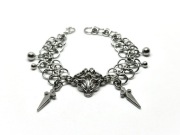 Bransoletka chainmaille z krzyżami kolcami ciężka gothic punk vampire