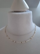 Naszyjnik handmade z naturalnych kamieni hematyt perły 