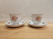 Filiżanki wraz z talerzykami Chodzież Prl