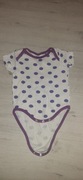 Body białe kropki bawełna krótki rękaw r.74, 9 mcy