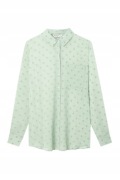 Stradivarius zielona koszula groszki kropki tiulowa transparentna miętowa M