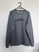 Napapijri Bluza Vintage Szara Logo Big Print Crewneck L/XL Streetwear