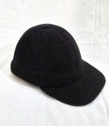 Wełniana kaszmirowa czapka z daszkiem toczek rozm. 59 L zimowa ciemnoszara