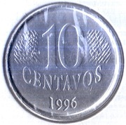 BRAZYLIA 10 centavos 1996, KM# 633, AU