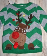 352* George Świąteczny sweter Renifer 3/4 lat_ 98/104 cm