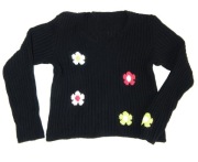 KRÓTKI SWETEREK KWIATKI BAWEŁNA ROZ L 