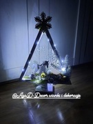 Choinka drewniana ze stroikiem,konikiem, Led,Stroik, WYPRZEDAŻ! Super Cena!