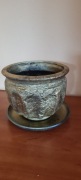 Średnia doniczka ceramiczna w stylu rustykalnym średnica 18 cm wys 15 cm