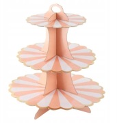 2x Stojak Patera na Ciasto Babeczki 3-poziomowy Karton Brzoskwiniowa