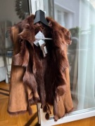 Kozuszek - kamizelka, rudo-brazowa